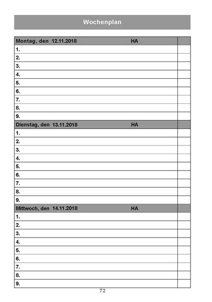 Wochenplan